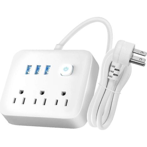Parafoudre ultra-mince de 1,2 mètre avec 3 ports de chargement USB (1/4)