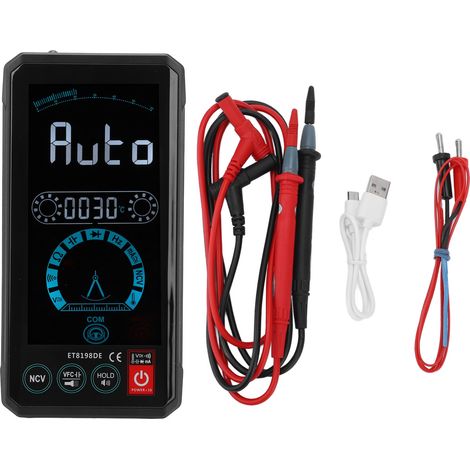 Multimètre numérique à écran tactile avec identification automatique et commande vocale en anglais, testeur de mesure universel. (1/5)