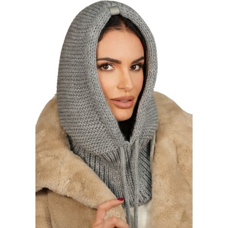 Cagoule à capuche, cagoule grise, Kamea-Majrag (1/2)
