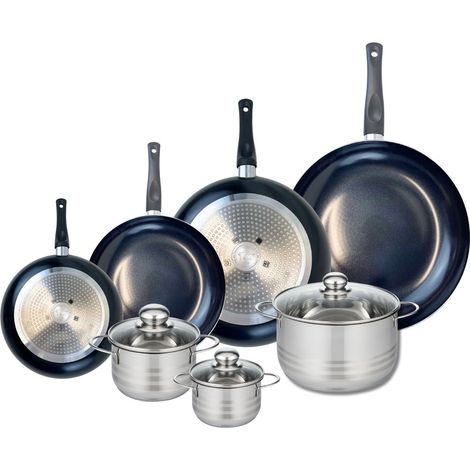Ensemble de 4 Poêles de cuisson 20, 24, 28 et 32 cm et 3 faitouts 12, 14 et 20 cm Elo Prima Brillant (1/5)