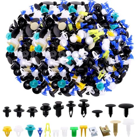 500 remaches de retención para coche, clips de parachoques de nailon, remaches de pasador de empuje compatibles con GM, Ford, Chrysler, Toyota, Lexus y Honda. (1/5)