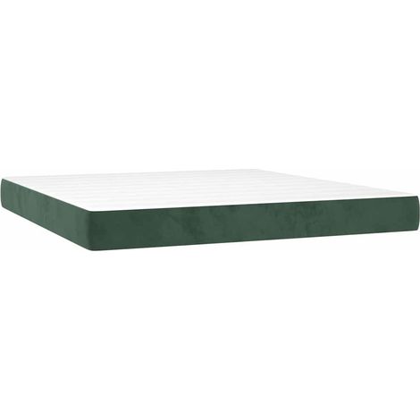 Maison Exclusive - Materasso a Molle Insacchettate Rigidità Media Verde Scuro 180x200x20 cm in Velluto (1/5)