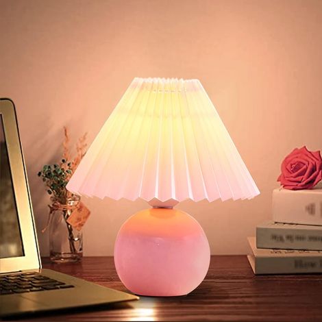 Lampe de chevet plissée coréenne, petite lampe de table pour chambre, salon, table d'appoint, espaces compacts (1/5)