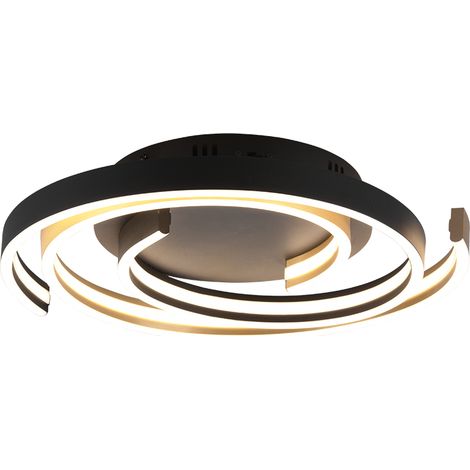 Plafonnier LED moderne Trio Caya 50cm noir/or 58W CCT (1/5)