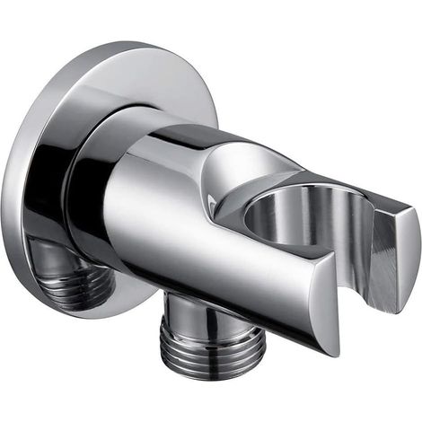 Support de coude mural en laiton pour raccord de flexible de douche, avec filetage mâle G1/2" et tuyau UK 1/2" pour pommeau de douche à main et douchette de bidet, M (1/4)