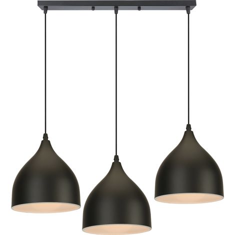 Modern E27 Ceiling Light Retro 3 Heads Antique Pendant Light Vintage Creative Ceiling Light For Bar Cafe Barn Black
