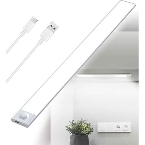 Reglette LED - Cuisine - Rechargeable USB - 2500mAh - 40cm - Dimmable - Détecteur de Mouvement (1/4)