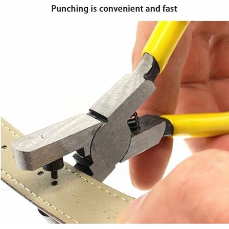 Perforatrice pour cuir, perforatrice pour ceinture, pince pour trou de montre, boucle jaune, outils de réparation manuels pour cein (1/4)