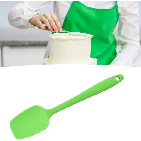Spatule coudée en silicone resistante chaleur forme en T manche confortable polyvalente ustensile cuisine maison verte (1/5)