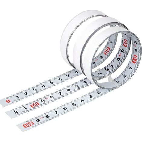 Mètre à ruban auto-adhésif en acier au carbone – Longueur 100cm – Mesure précise pour établis et machines – Ruban découpable