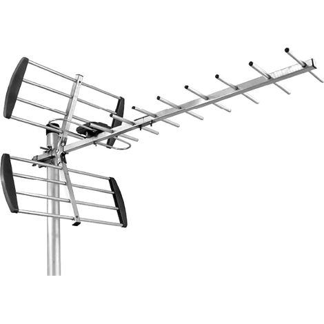 Antenne TV Extérieure Yagi – Antenne Râteau TNT HD 4K Longue Portée, Réception TV Stable et Puissante, Antenne TV Numérique Anti-Intempéries avec Câble Coaxial 10 m (K-FR-09E-Black-260521) (1/2)