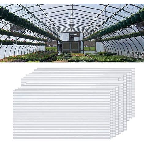 Polycarbonat 14x Hohlkammerstegplatten, 4mm 10,25 m² Doppelstegplatte für Gewächshaus Garten Treibhaus Ersatzplatten (60.5 x 121cm) - Transparent NAIZY (1/5)