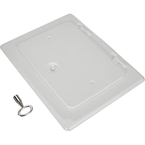 FIREFIX R80/B90 2093/W porta camino zincato e verniciato a polvere, bianco RAL 9016, dimensioni nominale: 140 x 200 mm, dimensioni esterne: 230 x 290 mm (1/4)