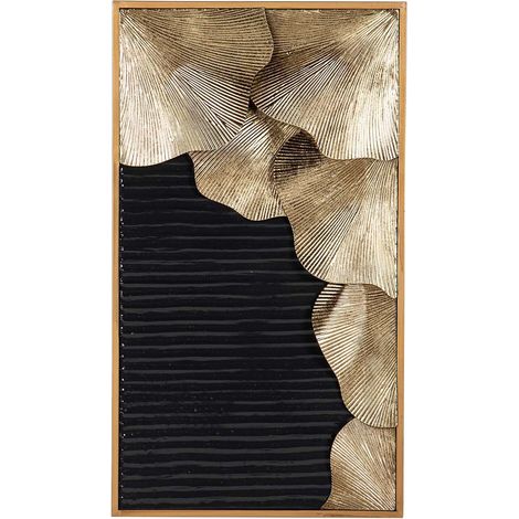Schwarzgoldenes Metall-Wandornament 42X6X74 cm (1/5)