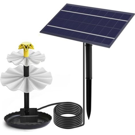 Solarbetriebener Gartenbrunnen 4-W-Teichpumpe zum Selbstbauen 3-lagiges monokristallines Solarpanel Gartenbrunnen Teichbrunnen Vogeltränke (1/5)