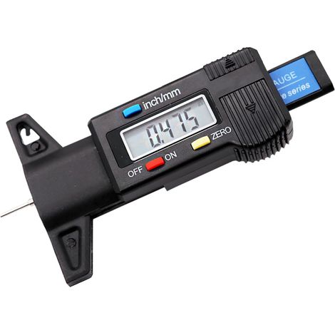 Digitaler Tiefenmesser, 0–25,4 mm, digitaler Tiefenmesser, digitales LCD-Display, für Autos, LKWs und Motorräder