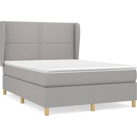 Maison Exclusive - Cama box spring con colchón tela gris claro 14 (1/5)