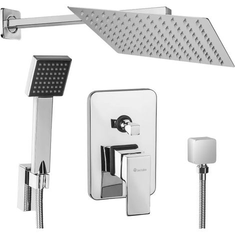 Ensemble de douche tête + pommeau Moderne en Inox