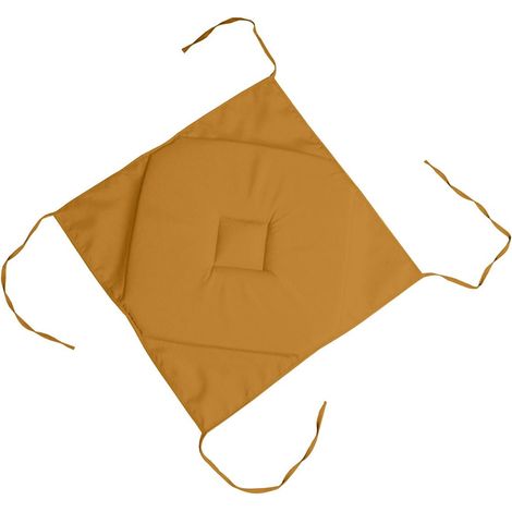 Galette de chaise 4 rabats 40 x 40 cm Nelsen curry (1/4)