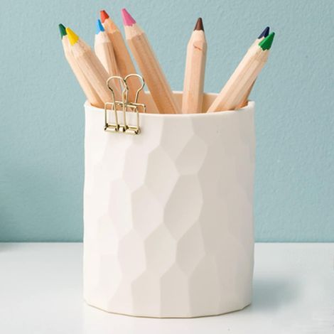 Pot à crayons silicone imperméable, blanc cassé (1/4)