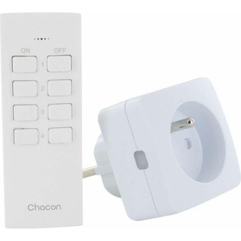 Chacon Set aus 2 weißen Funksteckdosen