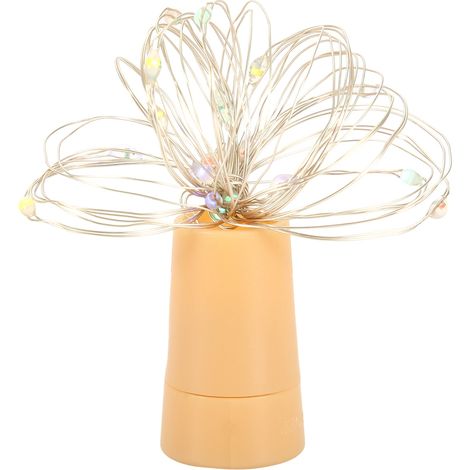 Lot de 2 guirlandes lumineuses en forme de bouchon de liège, lampes LED féériques pour bouteilles de vin, à piles, blanc chaud, à monter soi-même (1/5)