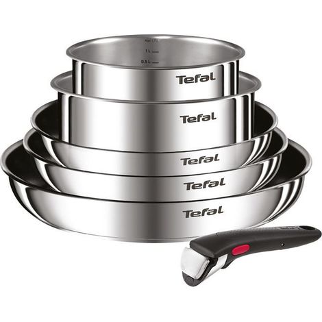 Juego de 6 piezas de olla y sartén de inducción Tefal Ingenio Cook Eat