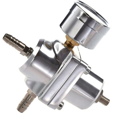 Green Mobility-Régulateur de pression de carburant réglable universel pour voiture avec jauge argent (1/3)