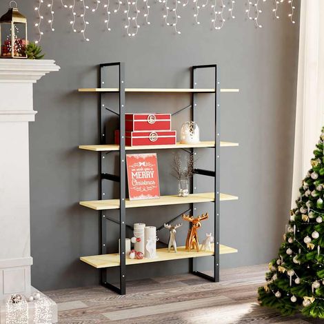 vidaXL 4-Tier Book Cabinet 100x30x140 cm Solid Wood Pine (1/5)