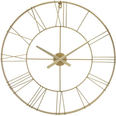 Atmosphera – Horloge géante silencieuse en métal doré D70 cm – Design vintage pour décoration intérieure – Mécanisme sans tic tac (1/10)