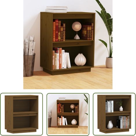 The Living Store Armoire console Marron miel 60x34x75 cm Bois de pin solide - Buffet - Meuble TV - Commode - Armoire Console - Rangement (1/5)