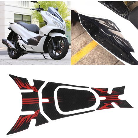 Autocollants pour réservoir d'essence Honda PCX125/150, en fibre de carbone, lot de 4 pièces avec motif rouge (1/5)