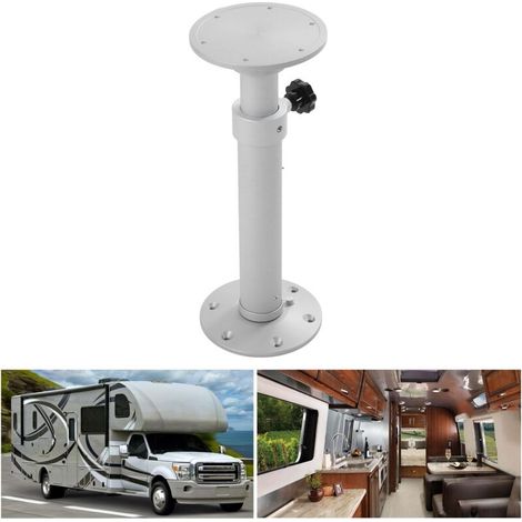 Pied de table amovible réglable 445-685mm – Alliage d'aluminium anodisé – Finition givrée argent – Pour camping-cars et yachts (1/5)