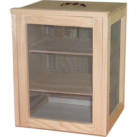 Fromager en hêtre massif 22x25cm – Grille aluminium anti-insectes – 2 niveaux pour conservation optimale des fromages – Outils Et Nature (1/7)