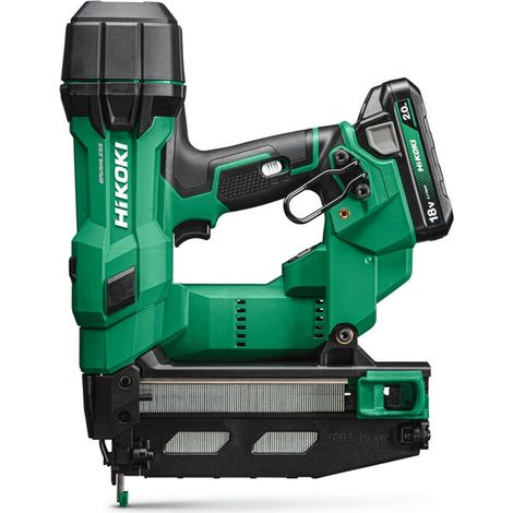 HiKOKI Akku-Stiftnagler 18 V Brushless, Akku Stiftnagler (0°) für 16 Gauge/1,4 x 1,65 mm Stiftnägel, incl. 2x Akku 2 Ah, Ladegerät, Zubehör, Koffer