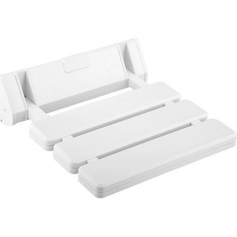 White Folding Shower Seat in Aluminum and ABS, 330 x 320 x 70 mm (1/5)