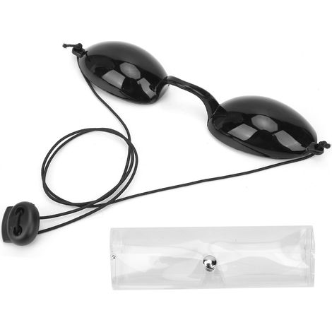 Ortviai Lunettes de protection laser IPL pour épilation et esthétique – PC noir, résistant aux chocs, ajustable