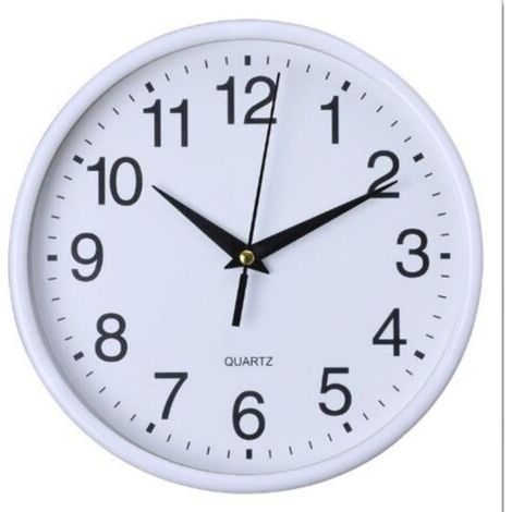 Plastic Wall Clock - 20 cm - Arabic Numerals - Silent Wall Clock - Quartz - For School, Office, Living Room (1/4)
