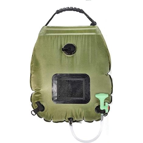 Sac de douche solaire extérieur 20L sac de douche de camp portable pour la randonnée en voyage - vert (1/5)