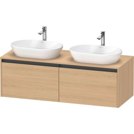 Duravit Ketho.2 Meuble sous-lavabo à colonnes suspendu, découpe