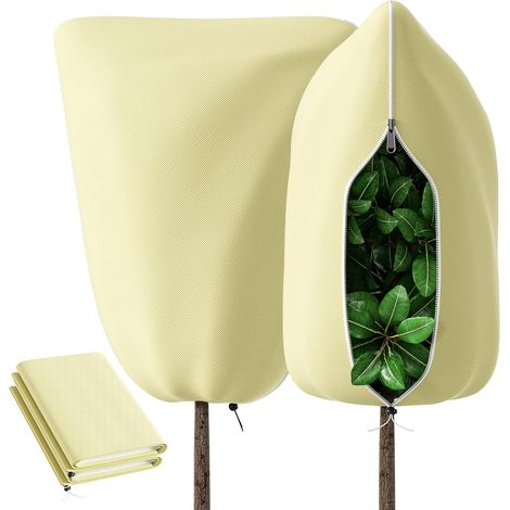 Lot de 2 housses de protection pour plantes, protection hivernale, antigel, indéchirable, avec fermeture éclair, s, respirantes, protection hivernale pour palmiers, oliviers et (1/5)