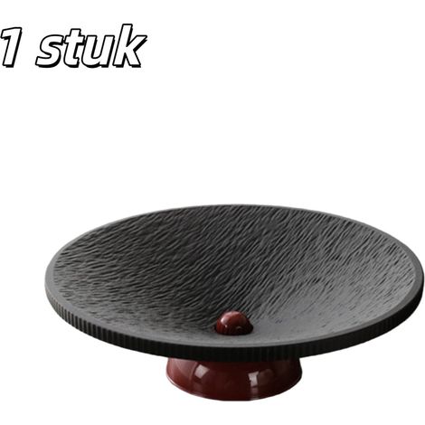 Coupe à fruits noire 25 x 25 x 7 cm style minimaliste avec fonction égouttoir plateau pour fruits et apéritifs pour salon chambre et table (1/5)