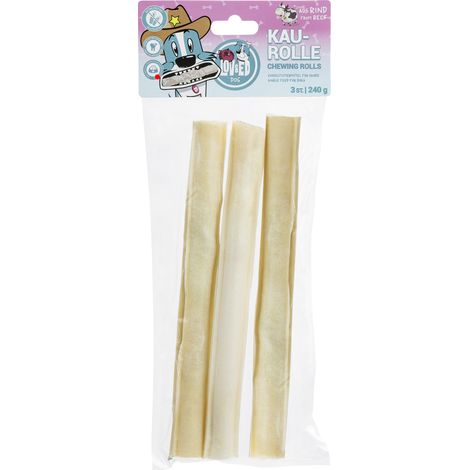 Lov&Ed Rinderhautkaurolle 3 Stück, 240g - langanhaltender Kauspaß für alle Hunde