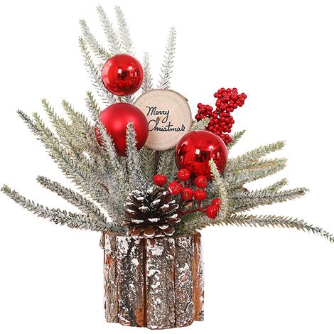 Mini Arbre De Noel Sur Table Petit Plante Artificielle En Pot Decoration Interieure Fete Centre De Table (1/2)