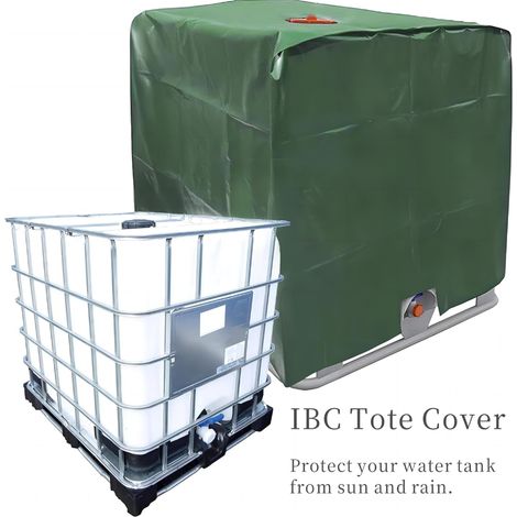 Copertura per serbatoio d'acqua Ulisem, copertura per serbatoio IBC da 1000 litri, antipolvere, anti-UV e anti-pioggia (1/5)