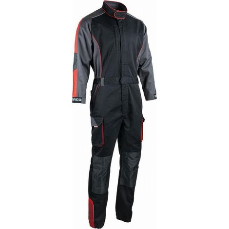 Traje FACOM Racer cremallera simple Negro/Gris/Rojo Talla XXL - FXWW4010E-XXL