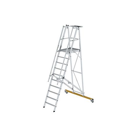MUNK  Scala in alluminio a piattaforma  con rotelle 