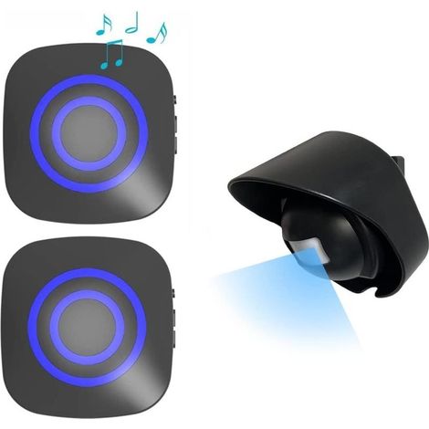 Motion Detector Alarm, Wireless Home Security Alarm System with 1 PIR Motion Sensor and 2 Receiver, 38 Ringtones, Anti-Theft Infrared Motion Detector 200m (1/5)