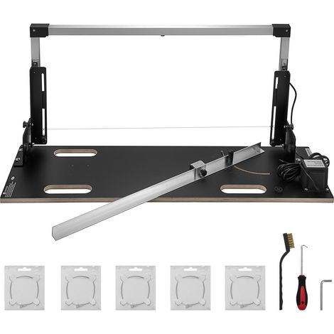 Machine à découper la mousse de polystyrène 42 cm, épaisseur max. 112 cm longueur, fil chaud 0-90°, six fils chauffants pour mousse et coton perlé. (1/5)