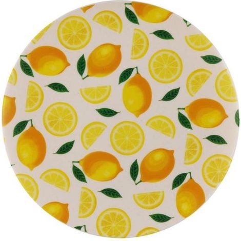 VERSA plato redondo limones polipropileno 20 cm , Plato redondo Limones de 20 cm, un accesorio práctico y decorativo que aporta un toque fresco y mediterráneo a cualquier mesa. Ide